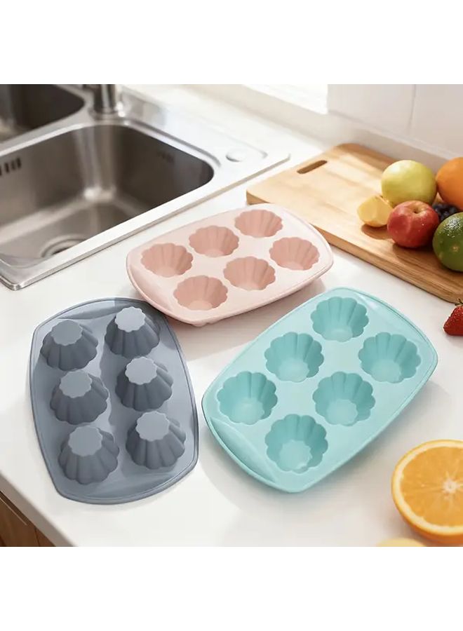 Gray Nordic Style Flower Shaped Silicone Mold Set Heat Resistant Reusable Dishwasher Safe For Cakes Jelly Baking Holiday Party - Image 1