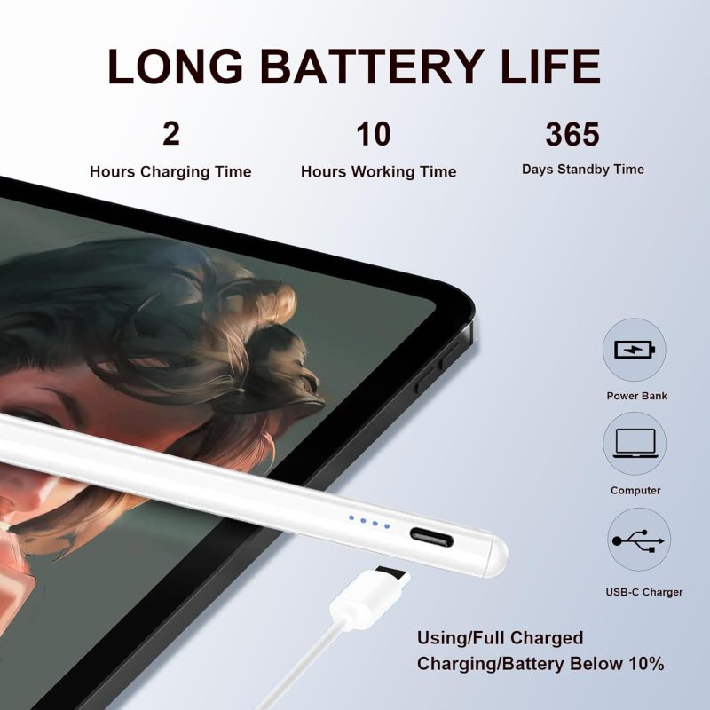 Capacitive Stylus Blue High-Precision Writing Digital Pen - Universal Compatibility Touch Screen Pen for Android Tablets, Note-Takers, Digital Artists - Image 3
