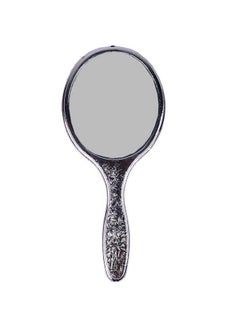 Designer Makeup Mirror With Handle Mirror Handheld Light Weighted Mirror For Travelling Silver 25 Grams Pack Of 1