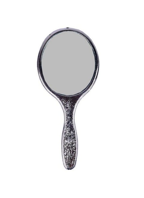 Designer Makeup Mirror With Handle Mirror Handheld Light Weighted Mirror For Travelling Silver 25 Grams Pack Of 1