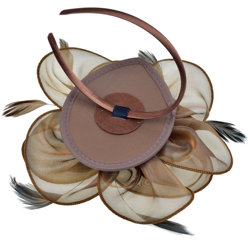 DRESHOW Fascinators Hat Tea Party Headwear Ribbons Feathers on a Headband and a Clip for Women - Image 5