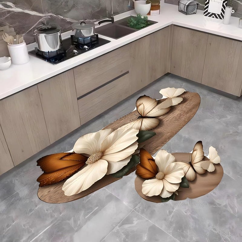Dratal Anti Fatigue Kitchen Rugs Set of 2 Floor Mats Kitchen Rug Runner Comfort Standing Mats for Home Office Laundry Room BMAT02