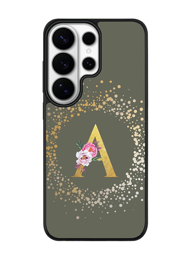 Stylizedd For Samsung Galaxy S26 Ultra Case, [Compatible with MagSafe] Slim Magnetic cover Phone Case - Custom Monogram Floral - A  (Olive Green ) - Image 1