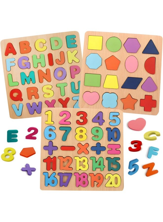 Boniry BONIRY ABCD Toys for Kids, Number and Shape Puzzles, Toddler Activity Toys, Alphabets Learning, Gift, Wooden Puzzles for Age 2 (ABCD, Numbers and Shape)  - Image 1