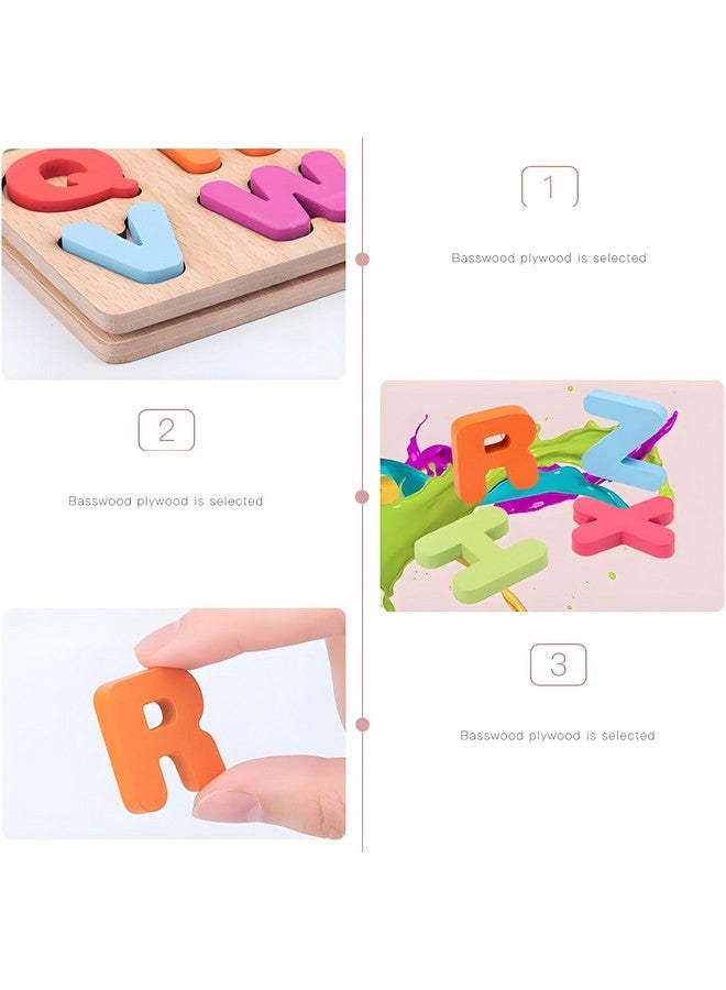 Boniry BONIRY ABCD Toys for Kids, Number and Shape Puzzles, Toddler Activity Toys, Alphabets Learning, Gift, Wooden Puzzles for Age 2 (ABCD, Numbers and Shape)  - Image 3