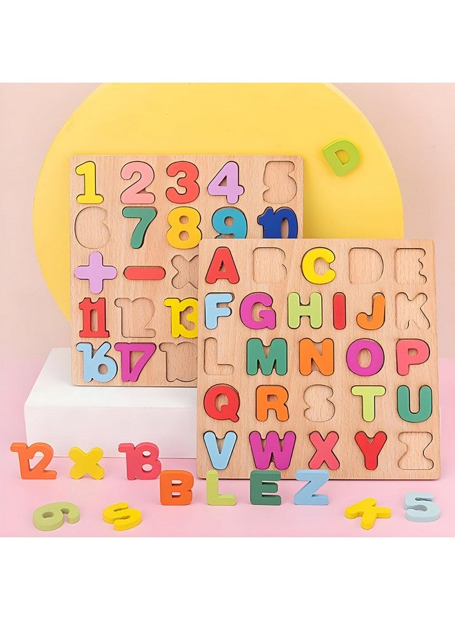 Boniry BONIRY ABCD Toys for Kids, Number and Shape Puzzles, Toddler Activity Toys, Alphabets Learning, Gift, Wooden Puzzles for Age 2 (ABCD, Numbers and Shape)  - Image 2