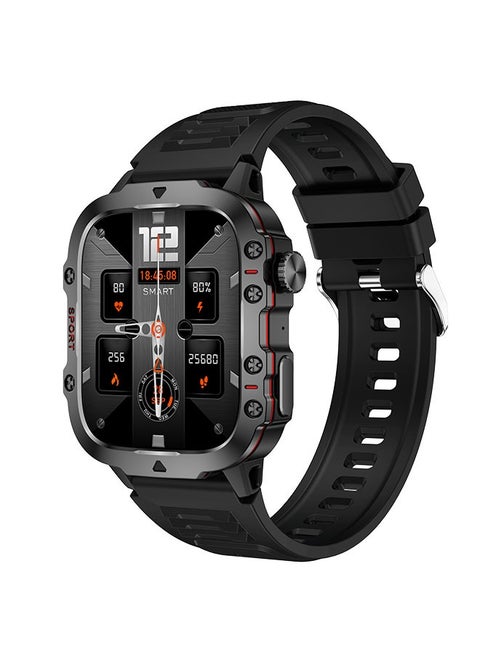 QX11 Full Screen Touch Smartwatch With Bluetooth Call, 1.96 "Display, Suitable For Android 4.4 And Ios 9.0 And Above, Apple 5s And Above (Black)