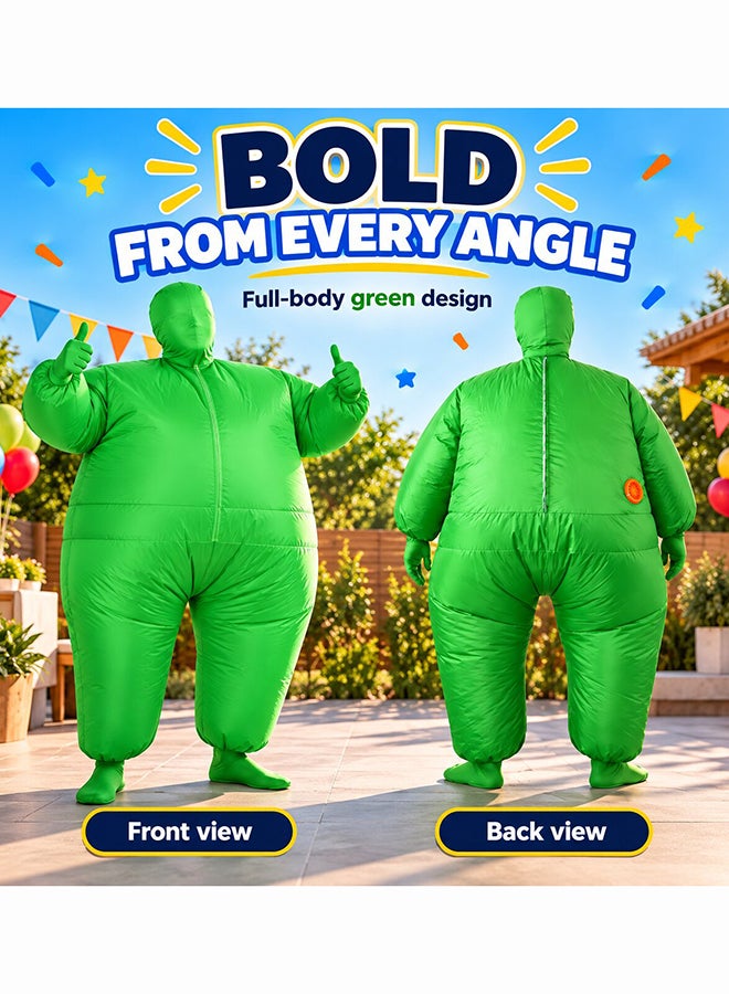 Inflatable Funny Full-Body Costume – Oversized Party Suit For Halloween, Carnival & Costume Events Free Style - Green - Image 5