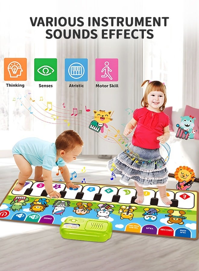 GROIC Musical Dance Mat with 10 Keys for Toddlers - Kids Piano Playmat with Recording - Image 5