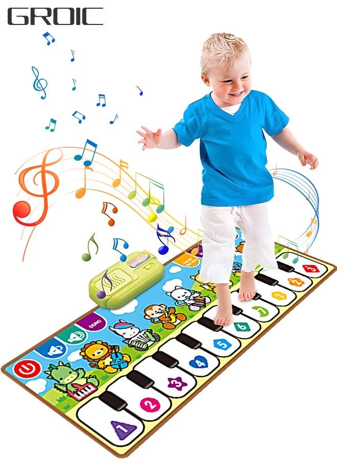GROIC Musical Dance Mat with 10 Keys for Toddlers - Kids Piano Playmat with Recording - Image 1