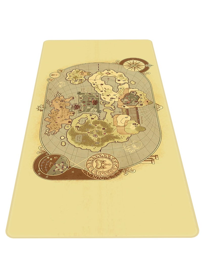 Fabienne - Large Mouse Pad Extended Gaming Mouse Pad 90x40cm Non-Slip Rubber Base World Map Mouse pad Office Desk Mat Desk Pad Smooth Surface for Precision Gaming & Work Light Yellow - Image 1
