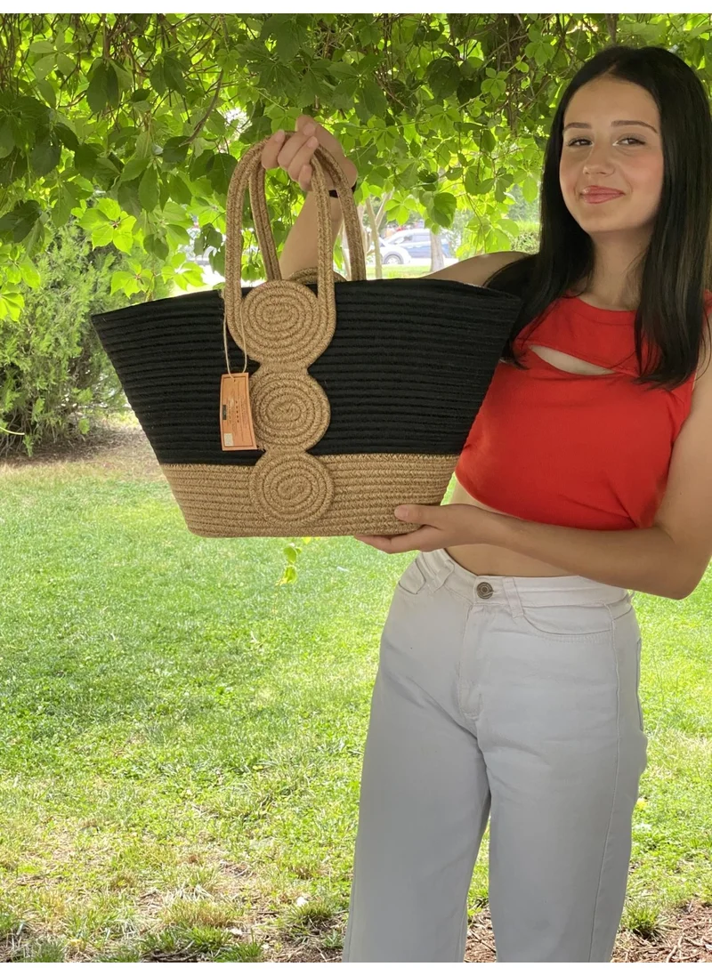 BDZ Deri Jute Straw Look Handbag Beach Bag Shoulder Bag