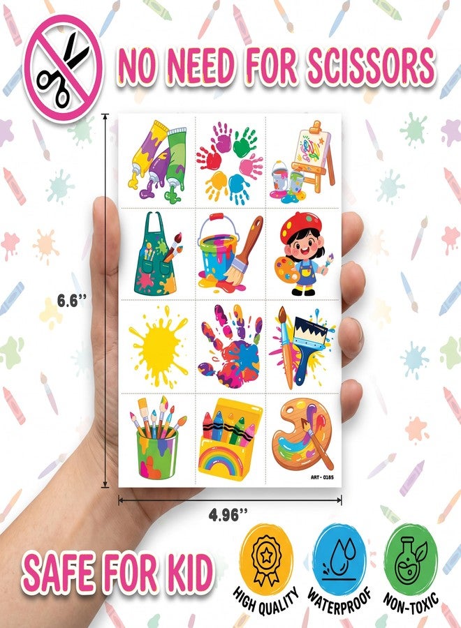 91TATTOOS 96 PCS Art Theme Temporary Tattoos for Kids - Image 5