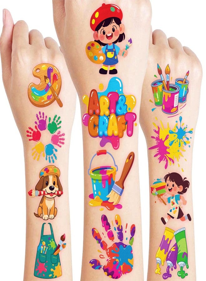 91TATTOOS 96 PCS Art Theme Temporary Tattoos for Kids - Image 1