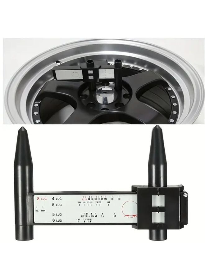 Black Plastic Vernier Caliper PCD Measuring Tool Wheel Bolt Pattern Rim Pitch Distance Gauge Manual Measurement - Image 2