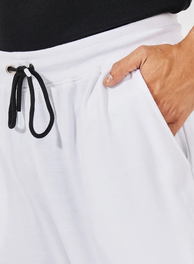 Styli Styli Teddy Placement Print Oversized Joggers with Drawcord