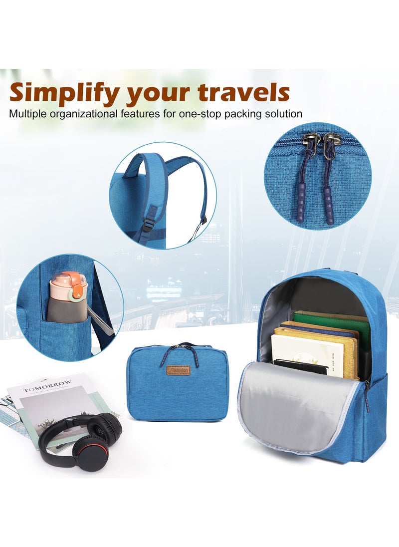 Aklsvion Aklsvion 4 Pack Of Hardside Spinner Number Locked Luggage Trolley Bag ABS Hard Sided Luggage Set Of 4 Pieces 16,20,24,28 Inch Navy Blue  - Image 4