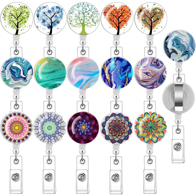 SYNLIN 16 Pack Badge Reels for Nurses ID Badge Holder with Clip Retractable Badge Holders - Image 1