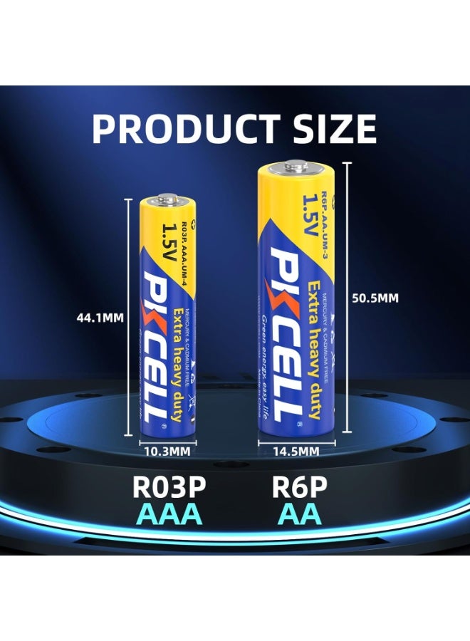 بي كي سيل AA Batteries & AAA Batteries 48 Count, 24 Double A Batteries and 24 Triple A Batteries Combo Pack, 1.5V High-Performance Carbon Battery - Image 5