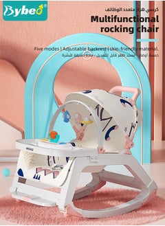 Bybeo 5 in 1 Multifunctional Baby Rocking Chair, Babies Rocker and Booster Seat, Dining Chair for Kids, Toddler Stroller With Sunshade Shed, Music and Hanging Toys  - Image 2