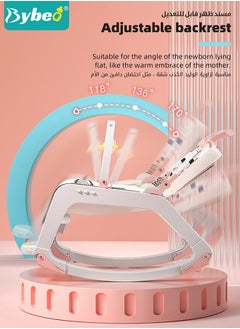 Bybeo 5 in 1 Multifunctional Baby Rocking Chair, Babies Rocker and Booster Seat, Dining Chair for Kids, Toddler Stroller With Sunshade Shed, Music and Hanging Toys  - Image 5