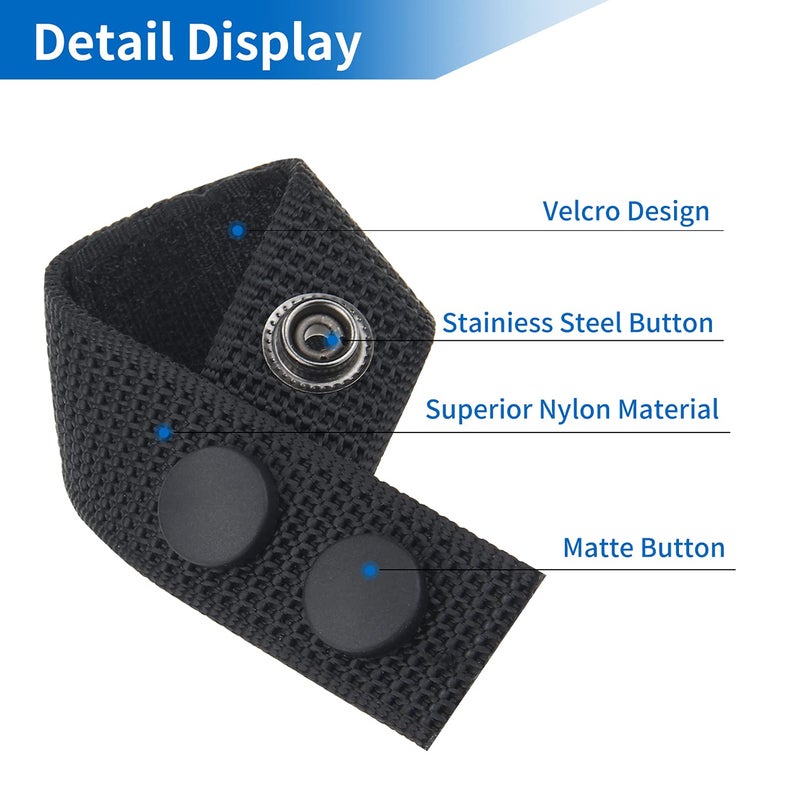 Ullnosoo Belt Keepers for Duty Belt, 4 Pack 1000D Nylon Tactical Belt Keepers with Double Snaps for 2Â¼" Wide Belt - Image 2