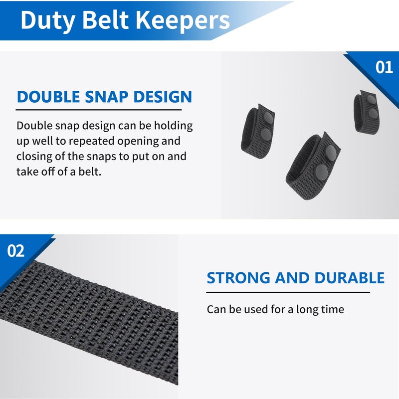 Ullnosoo Belt Keepers for Duty Belt, 4 Pack 1000D Nylon Tactical Belt Keepers with Double Snaps for 2Â¼" Wide Belt - Image 4
