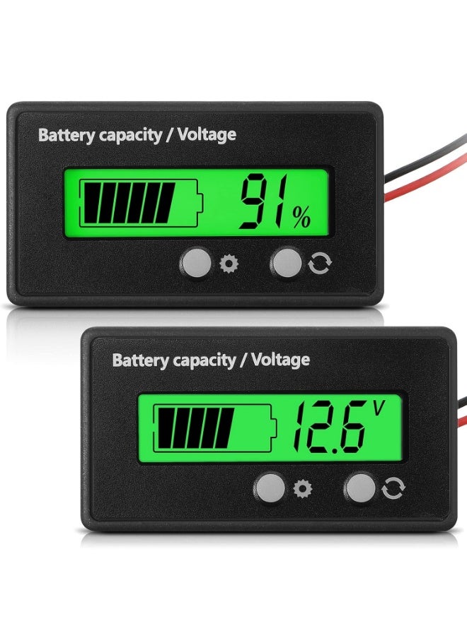 مقياس بطارية عربة الجولف DC 12V 24V 36V 48V 60V 72V مع إنذار، إعداد أمامي ومفتاح تبديل مقياس مؤشر جهد سعة البطارية مؤشر حمض وأيونات الليثيوم (1 قطعة) - Image 1