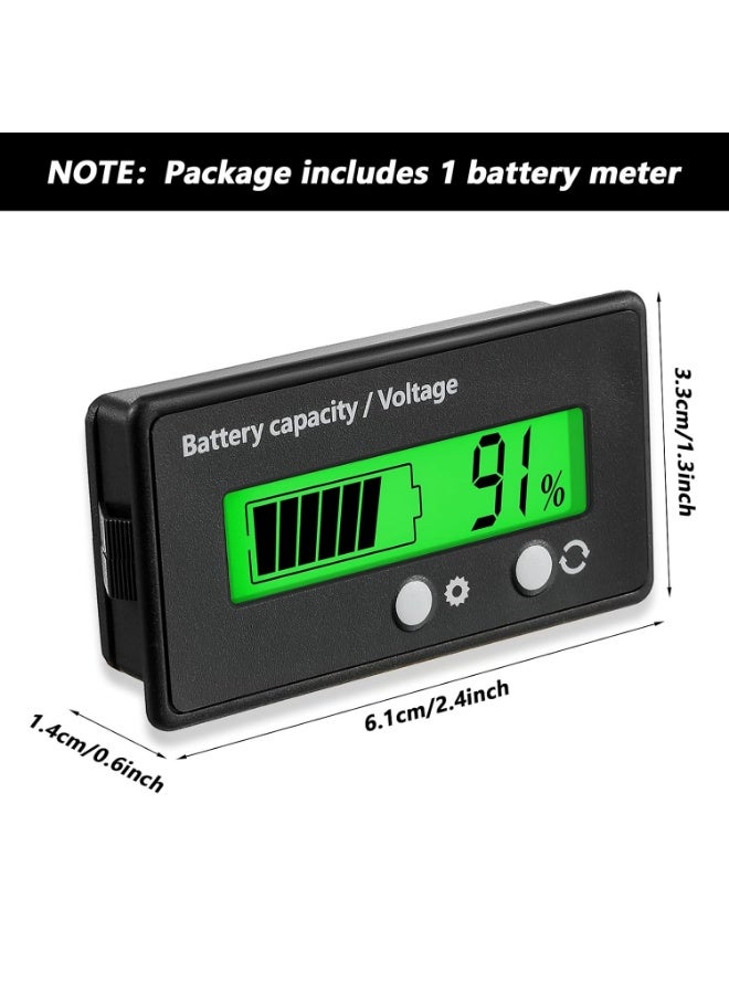 مقياس بطارية عربة الجولف DC 12V 24V 36V 48V 60V 72V مع إنذار، إعداد أمامي ومفتاح تبديل مقياس مؤشر جهد سعة البطارية مؤشر حمض وأيونات الليثيوم (1 قطعة) - Image 2