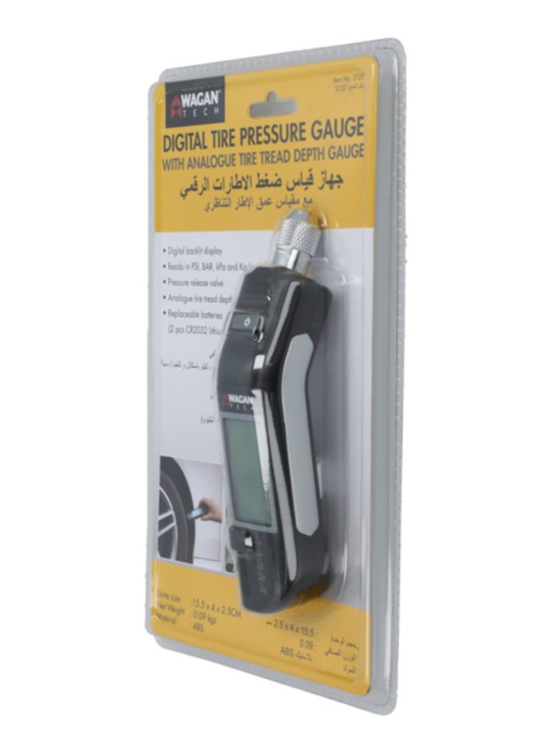 WAGAN Tech Battery Powered Digital Tire Pressure Gauge with Analog Tire Tread Depth Black - Image 3