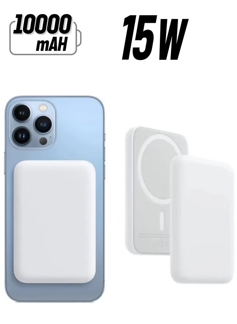ELTRAZONE MagSafe Wireless Power Bank for iPhone 16 Pro Max – 10,000mAh Portable Charger (White) - Image 1