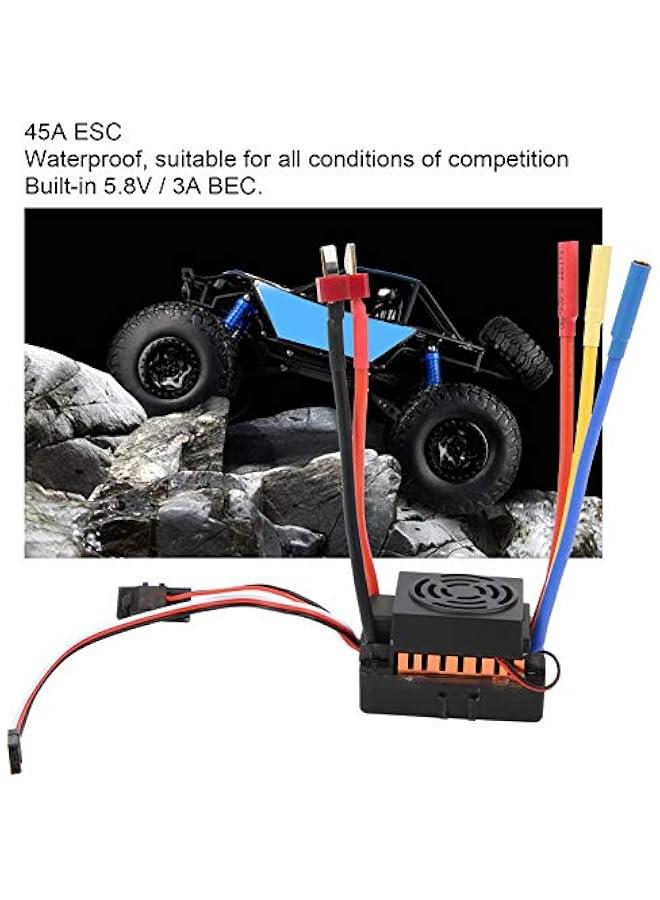 45A Brushless ESC, RC Airplane Aircraft Helicopter Electronic Speed Controller Accessory Parts Accessory Motor Speed Controller ESC for 1/10 RC Car Model(（45A）)  - Image 4