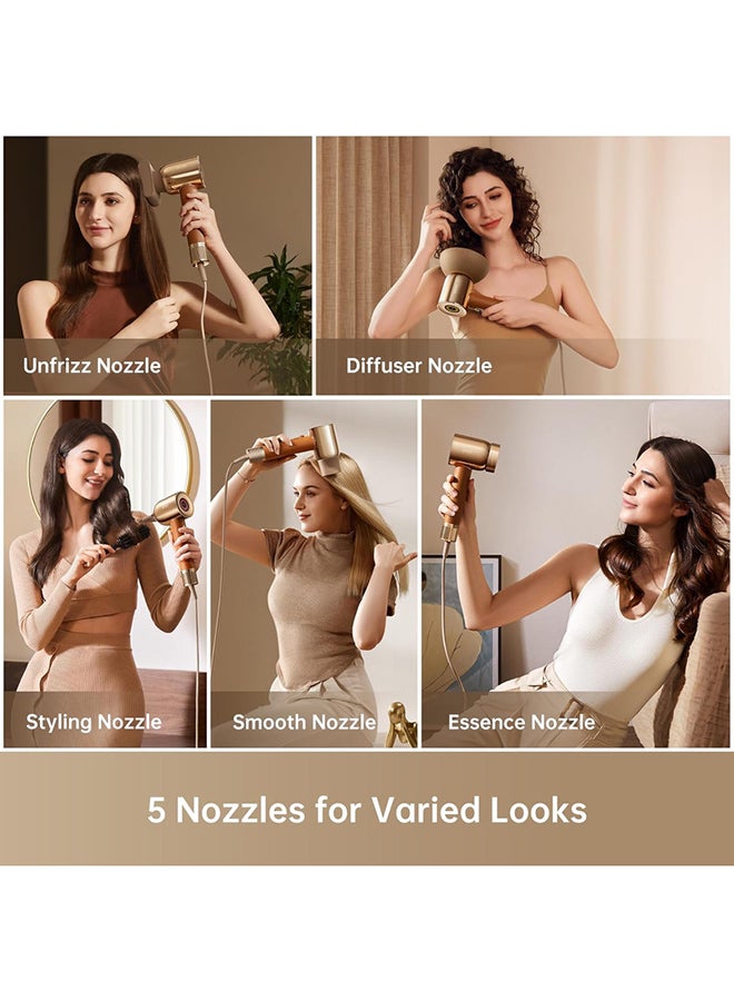 Dreame Hair Miracle Hair Dryer, 5 Tips, Quick Dry, 600 Million Negative Ions, 130,000 RPM High Speed Motor, Lightweight, Quiet, Constant Temperature to 57°C, Leather Handle - Image 2