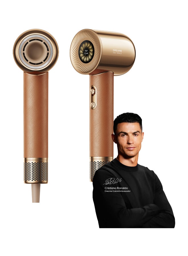 Dreame Hair Miracle Hair Dryer, 5 Tips, Quick Dry, 600 Million Negative Ions, 130,000 RPM High Speed Motor, Lightweight, Quiet, Constant Temperature to 57°C, Leather Handle - Image 1