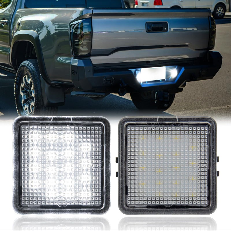 AUYICH LED License Plate Light Compatible with Tacoma 2016 2017 2018 2019 2020 2021 2022 For Tundra 20142021 2PCS Tag Lights for License Plate for White Lights Clear Lens