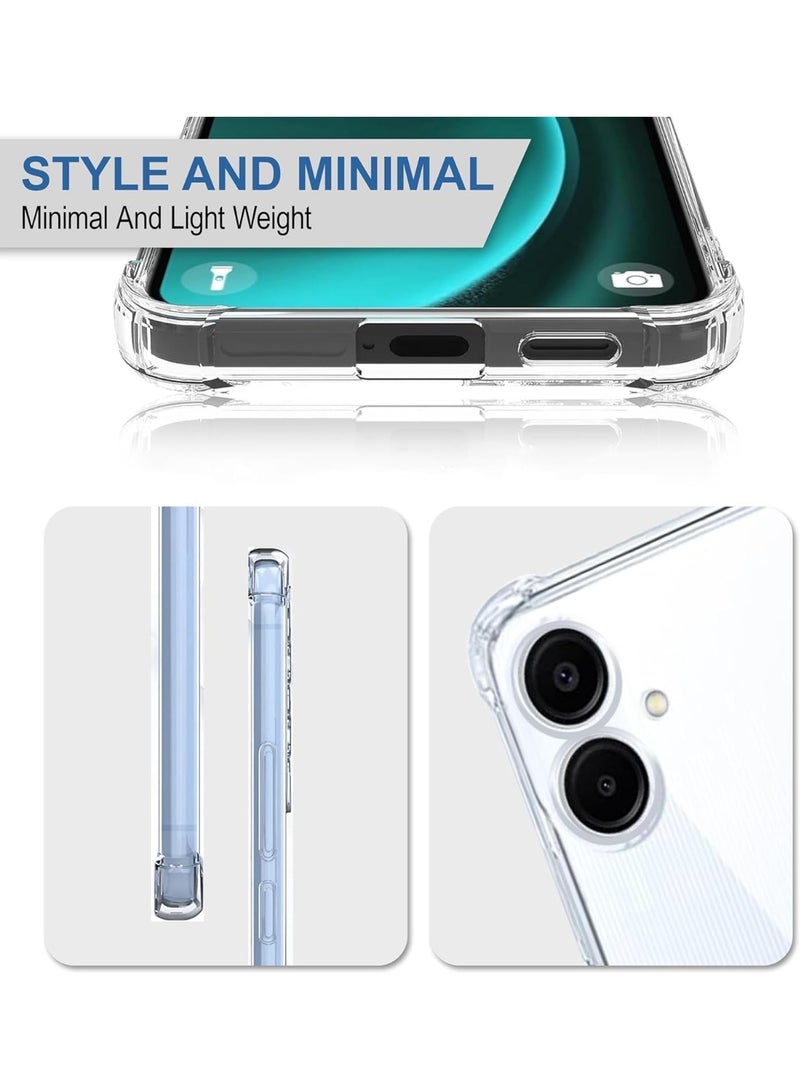 Muzz غطاء سامسونج جالاكسي A06 5G شفاف فائق النحافة مضاد للصدمات مع قبضة مضادة للانزلاق غطاء شفاف مع أفضل حماية للكاميرا وغطاء مضاد للغبار شفاف - Image 3