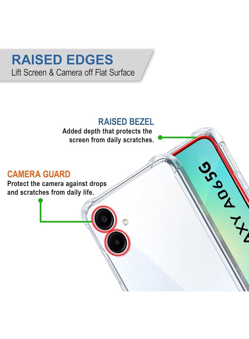 Muzz غطاء سامسونج جالاكسي A06 5G شفاف فائق النحافة مضاد للصدمات مع قبضة مضادة للانزلاق غطاء شفاف مع أفضل حماية للكاميرا وغطاء مضاد للغبار شفاف - Image 2