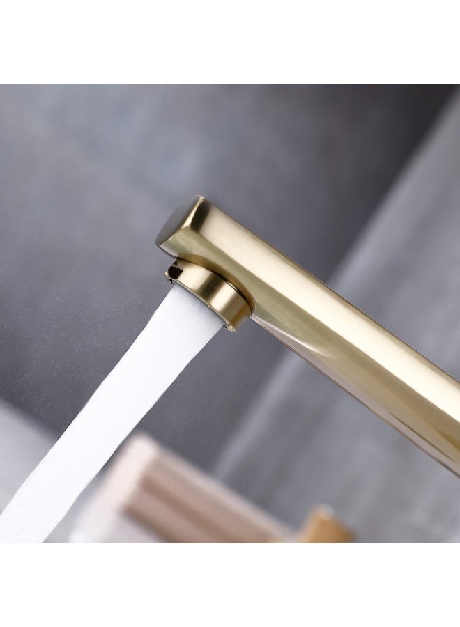 واي دي خلاط حوض حمام عصري بمقبض ذراع واحد، مصنوع من النحاس الصلب، تصميم يُثبّت على سطح الحوض، مزود بخرطوشة سيراميك موفرة للمياه، تركيبات حمام متينة مقاومة للصدأ لتجديد منزلك - Image 3