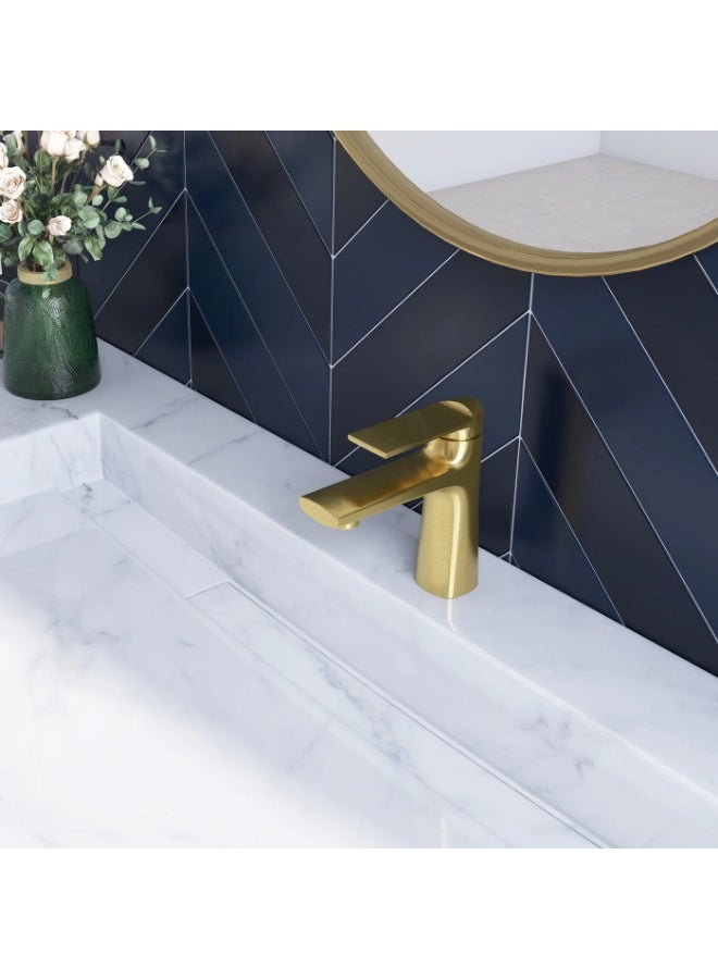 واي دي خلاط حوض حمام عصري بمقبض ذراع واحد، مصنوع من النحاس الصلب، تصميم يُثبّت على سطح الحوض، مزود بخرطوشة سيراميك موفرة للمياه، تركيبات حمام متينة مقاومة للصدأ لتجديد منزلك - Image 4