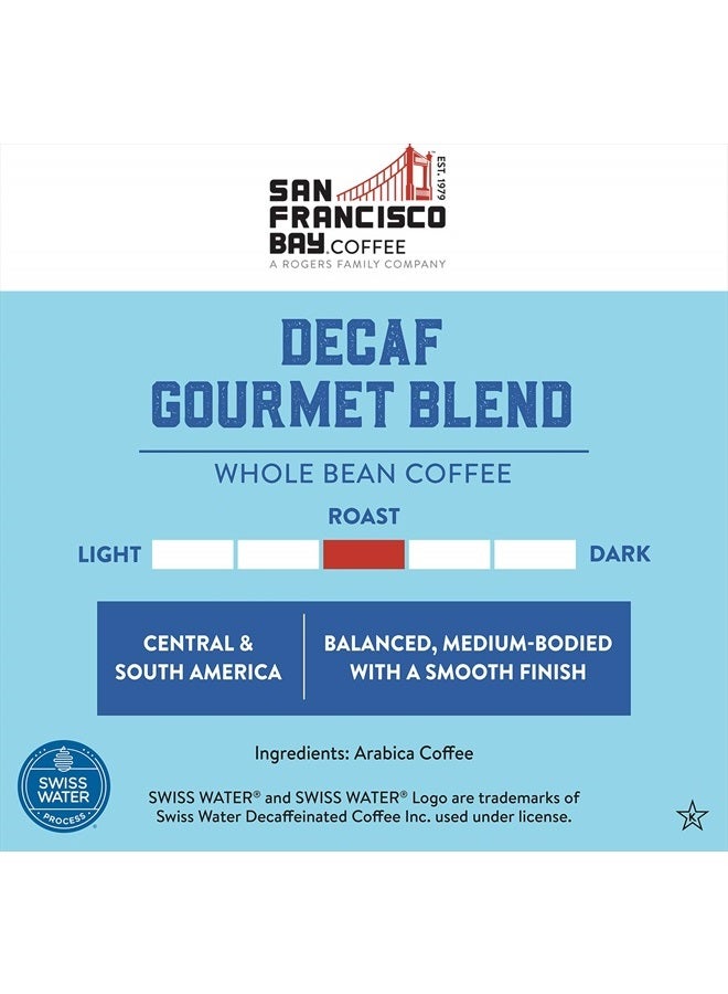 SAN FRANCISCO BAY San Francisco Bay Whole Bean Coffee - DECAF Gourmet Blend (2lb Bag), Medium Roast, Swiss Water Processed  - Image 3