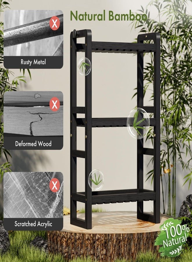 AmazerBath Bamboo Over The Toilet Storage Shelf - 3-Tier Bathroom Organizers and Storage Shelves, 2 in 1 Dual Stable Above Over Toilet Bathroom Shelf Home Storage Rack for Small Bathroom, Black - Image 3