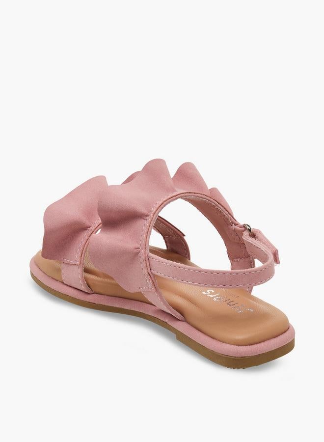 JUNIORS Girls Ruffle Design Hook & Loop Sandals - Image 4