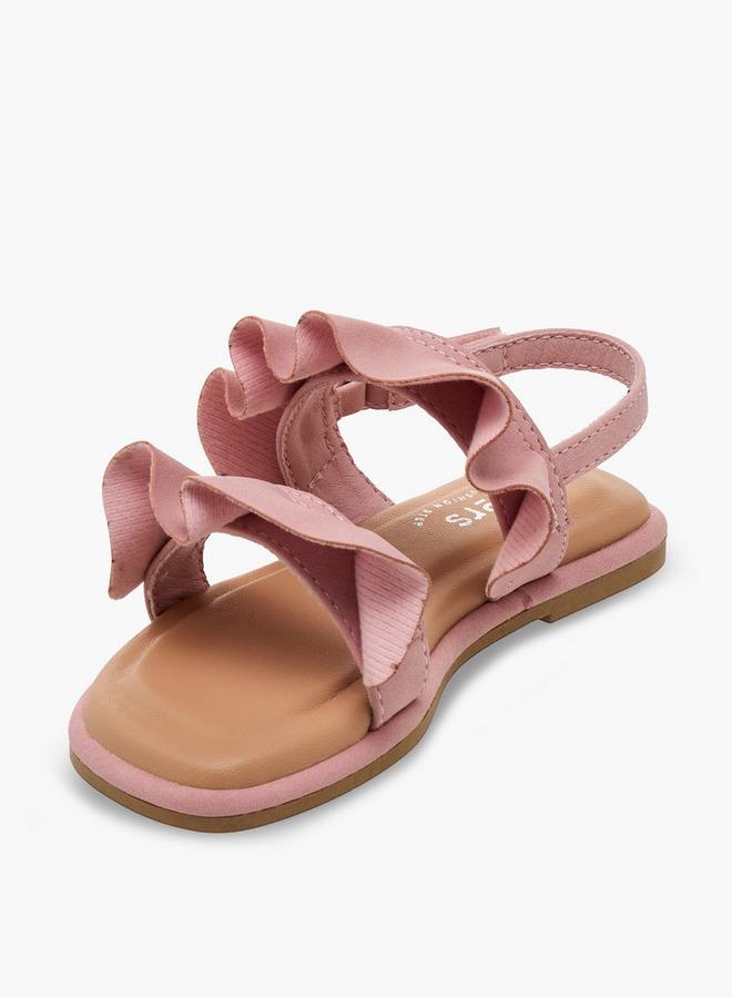 JUNIORS Girls Ruffle Design Hook & Loop Sandals - Image 3