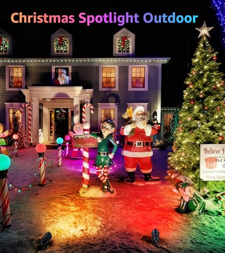 SUNVIE Chrisrmas Spot Lights Outdoor 12W RGBW Color Changing Landscape Lights with Remote Control 120V RGB Landscape Lighting Waterproof Outdoor Spotlight for Yard Garden Patio Lawn Decorative, 4 Pack - Image 2