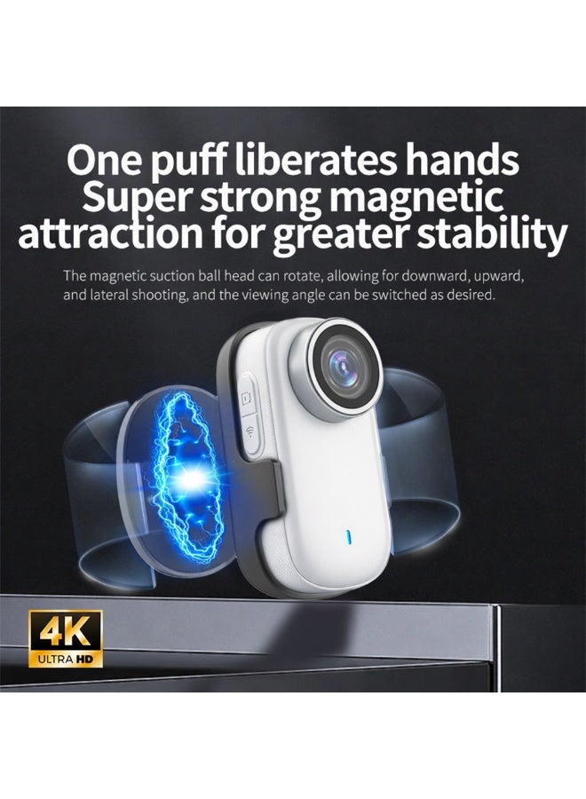 4K Thumb Action Camera with WiFi, Wearable Body Cam, Magnetic Mount for Hands Cycling, Travel & Sports Recording, Wide Angle Lens - Image 2