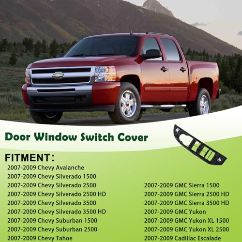 omoZone Window Switch Bezel Cover Front Left Driver Side Compatible with 2007-2009 Chevy Chevrolet Suburban Silverado Tahoe Avalanche,GMC Yukon XL Replaces 25924151 20877646 Door Switch Panel Trim - Image 3