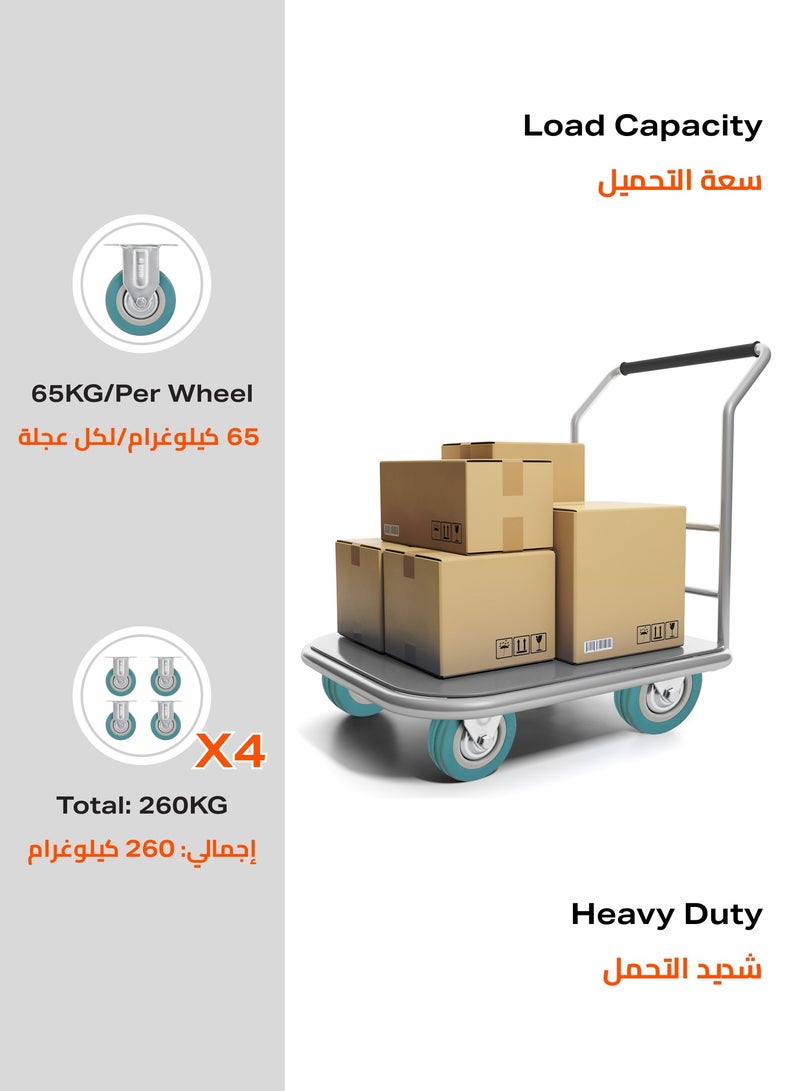 BMB TOOLS 100mm Caster Wheels Set of 4 Heavy Duty, Rigid Casters Top Plate Fitting, Non Marking Grey Rubber Fixed Caster Wheels for Cart Furniture Industrial Use - Image 5