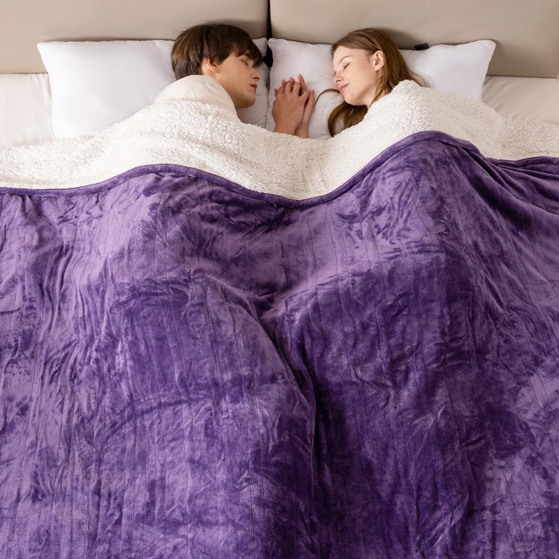 Bearhug Electric Blanket King Size 100" x 90", Dual Controller Heated Blanket, Velvet & Sherpa, 10-Heating Level & 0.5-12H Auto Off, Over-Heat Protect, ETL, Machine Washable - Image 1