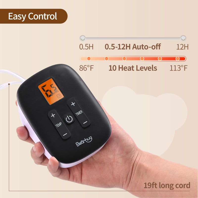 Bearhug Electric Blanket King Size 100" x 90", Dual Controller Heated Blanket, Velvet & Sherpa, 10-Heating Level & 0.5-12H Auto Off, Over-Heat Protect, ETL, Machine Washable - Image 3