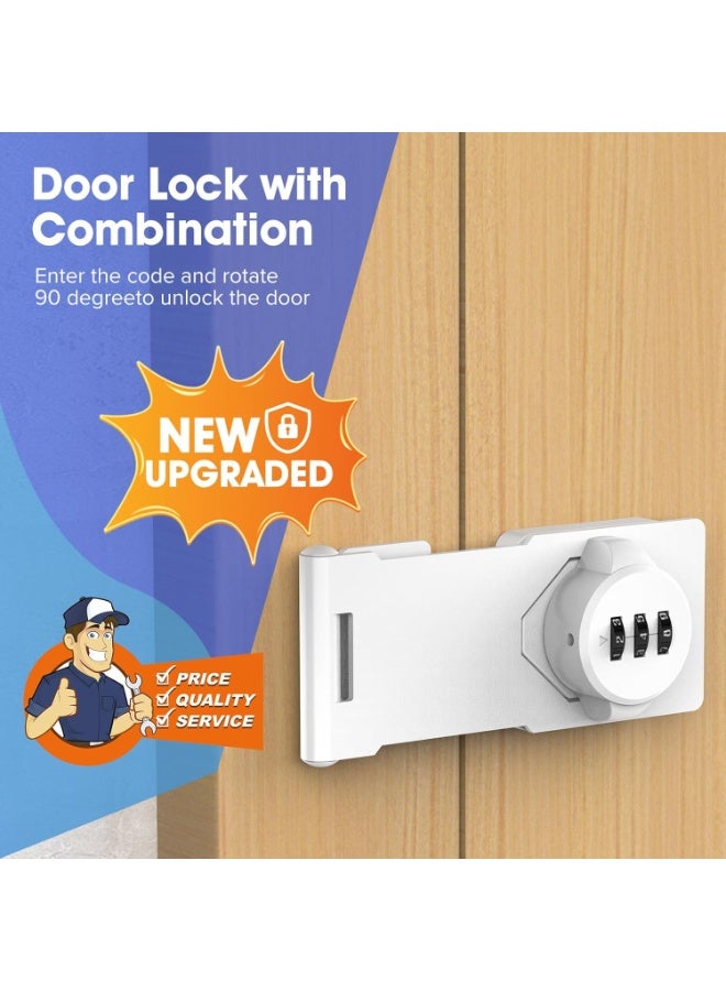 kunshao Mechanical Combination Hasp Lock Rotary for Gate Cabinet Barn Door Outdoor Zinc Alloy - Image 3